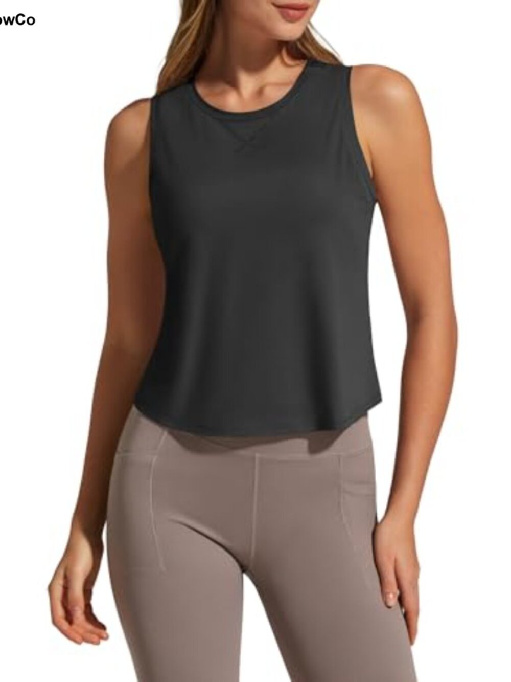Women's Racerback Workout Tank Top High Neck Sleeveless Athletic Gym Shirt